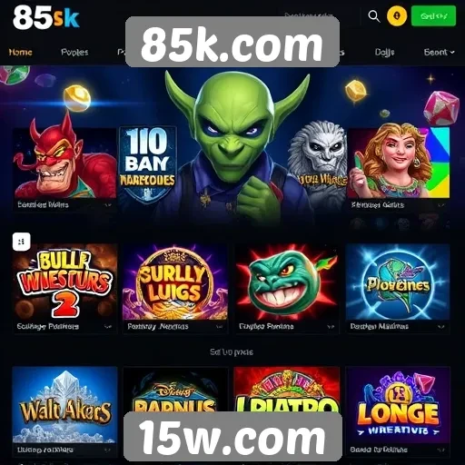 Principais jogos disponíveis no site 85k.com